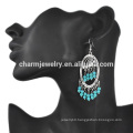 Beautiful Latest Fashion Retro Turquoise Pendant Oval Tassel Earrings Jewelry For Women SSEH038